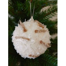 Новорічні кулі засніжені "Рафаелка" Ø80мм, ціна за набір 3 шт (SH235)